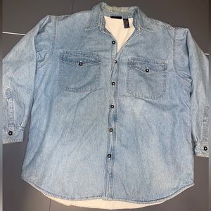Vintage Route 66 fleece lined denim jacket size XL